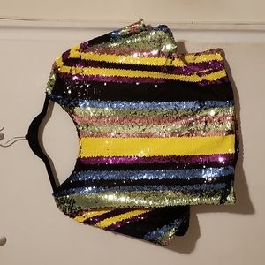 Sequined Multi-Colored Crop top